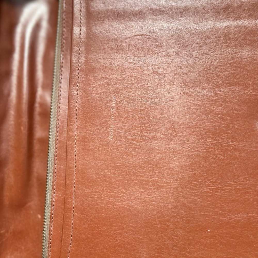 Crocodile Embossed Leather Clutch - Picture 4 of 9